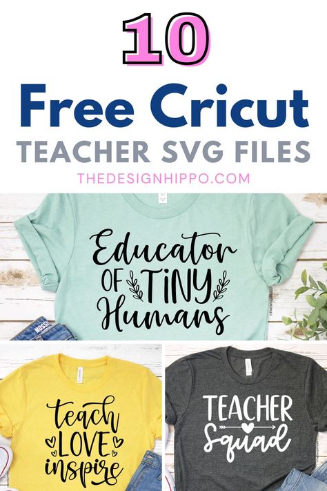 Make cute teacher shirts with these 10 free and funny teacher SVG files for Cricut. Teacher Shirt Svg Files Free, Teacher Shirt Ideas Svg, Free Teacher Shirt Svg, Teachers Shirts Ideas, Teaching Svg Files Free, Cricuit Ideas Diy Projects For Teachers, Cricut Tshirts Ideas, Cute Teacher Shirts Vinyl, Daycare Teacher Svg Free