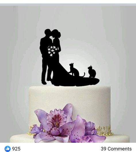 Family Wedding Cake Toppers, Silhouette Wedding Cake, Wedding Cake Topper Silhouette, Funny Cake Toppers, Bride And Groom Silhouette, Dog Cake Topper Wedding, Wedding Cake Fresh Flowers, Cake Topper Initials, Monogram Cake Toppers