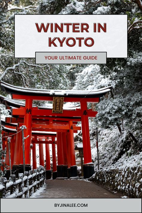 Dreaming of a winter wonderland in Kyoto, Japan? Discover the best things to do, places to visit, and hidden gems on our ultimate guide to Kyoto in winter. Whether you're seeking breathtaking temples or picturesque landscapes, we've got you covered. Plan your perfect Kyoto winter itinerary and make unforgettable memories. Don't miss out on this unforgettable experience, start exploring now! Winter In Kyoto, Kyoto Japan Winter, Kyoto In Winter, Things To Do In Kyoto Japan, Japan In January, Japan Winter Travel, Osaka Winter, Tokyo December, Japan In February