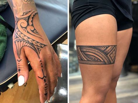 Traditional Samoan Tattoo, Pacific Tattoo Design, Samoan Malu For Women, Samoan Sleeve Tattoo Women, Womens Polynesian Tattoo, Samoan Woman Tattoo, Small Samoan Tattoo For Women, Samoan Tattoo Women Arm, Samoan Ankle Tattoo For Women