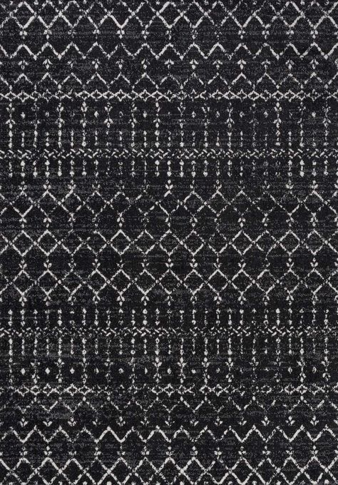 Moroccan HYPE Boho Vintage Diamond Black/Ivory Area Rug Modern Lanterns, Moroccan Trellis, Synthetic Rugs, Linear Pattern, Bohemian Area Rugs, Traditional Modern, Boho Vintage, Vintage Area Rugs, Washable Area Rugs