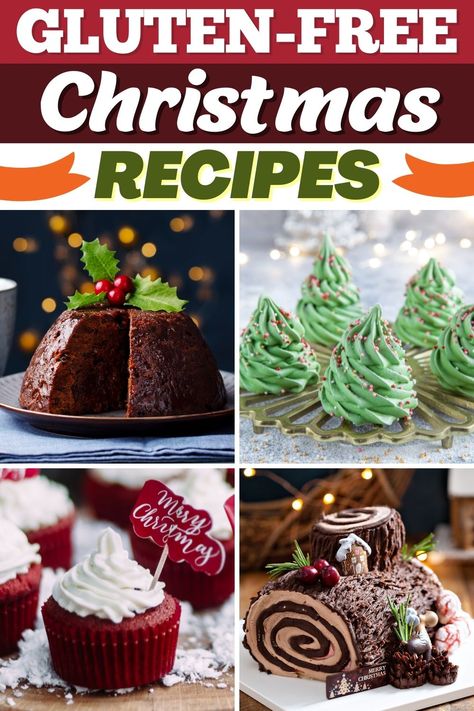 These gluten-free Christmas desserts ensure everyone at your party can enjoy holiday treats! From cupcakes to cookies to pies, you can't go wrong with any of these tasty desserts. Gluten Free Holiday Desserts Christmas, Christmas Finger Foods Gluten Free, Gluten Free Treats Christmas, Holiday Gluten Free Desserts, Best Gluten Free Christmas Desserts, Gluten Free Christmas Cupcakes, Gluten Free Christmas Party Food, Gf Holiday Desserts, Christmas Eve Appetizers Gluten Free