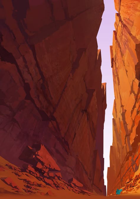 恐怖峡谷, YU YIMING on ArtStation at https://www.artstation.com/artwork/2LznJ Canyon Illustration, Yu Yiming, Canyon Background, Arte Indie, Landscape Concept, Desert Art, Concept Art Drawing, Matte Painting, Landscape Illustration