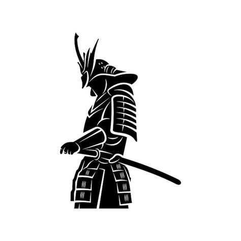 Warrior Logo Design, Samurai Sticker, Warrior Logo, Vector Silhouette, Samurai Warrior, Design Vector, Premium Vector, Print Design, Logo Design