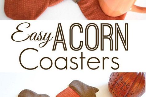 Free pattern: Autumn acorn coasters Free Pattern, Coasters, Sewing, Pattern