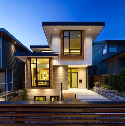 Ultra Green Modern House Design with Japanese Vibe in Vancouver Japan House Design Modern, House Design Modern, Japan House Design, Modern Japanese House, Luxury Villa Design, Japanese Style House, House Design Exterior, Small Modern Home, Duplex House Design