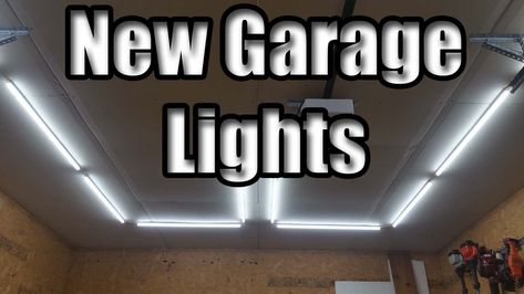 Garage Shop Lighting, Garage Led Lighting Ideas, Garage Lights Interior Ceilings, Garage Lighting Interior Ceilings, Garage Lighting Ideas, Garage Ceiling Lights, Garage Floors Diy, Workshop Lighting, Garage Goals