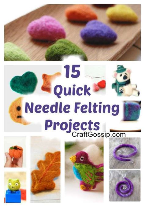 15 Quick Needle Felting Projects – Felting Needle Felted Toys, Needle Felted Pictures Ideas, Beginner Needle Felting Projects, Needle Felting Jewelry, Wool Needle Felting Ideas, Wool Felting Ideas, Easy Needle Felting Projects, Felting Projects For Beginners, Needle Felting Diy Tutorials