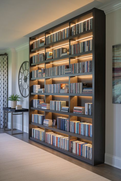 These bookshelf inside wall ideas are perfect for small spaces! Whether you need narrow hallway bookshelves or creative wall bookshelf ideas, these designs will help you maximize your home. Inside Wall Ideas, Bookshelf Ideas For Small Spaces, Hallway Bookshelves, Wall Bookshelf Ideas, Pipe Bookshelf, Unique Bookshelf, Bookshelf Room Divider, Bookshelf Designs, Unique Bookshelves