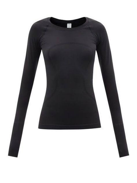 Black Lulu Long Sleeve, Lululemon Swiftly Tech Long Sleeve Black, Black Swiftly Tech Long Sleeve, Lululemon Black Long Sleeve, Black Lulu Long Sleeve Outfit, Lululemon Tops Long Sleeve, Lululemon Black Swiftly Tech, Womens Long Sleeve Athletic Shirt, Black Lululemon Shirt