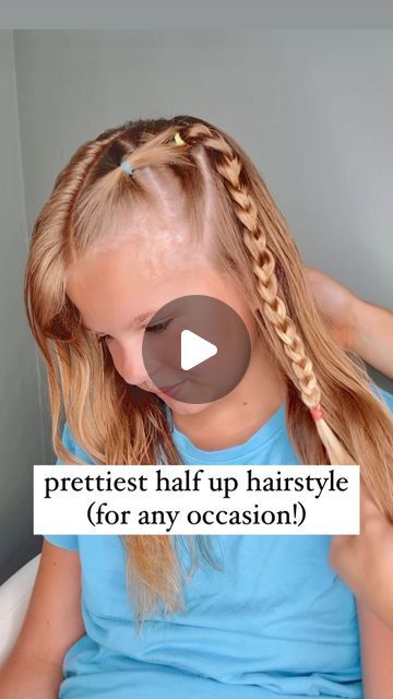 Audrey McClelland on Instagram: "PRETTIEST HALF UP HAIRSTYLE 🩷 Here’s a cute one to try in your hair. This is great for any occasion and (I’m going to say it 😊) any age, too! I’m going to do this in my own hair! Victoria was heading to a friend’s house and loves her hair half up, so this is what we came up with! ❤️ . Sharing all of the hair products that we love to use in my stories and in my highlights. . #halfup #halfuphalfdown #halfuphalfdownhairstyle #hairdo #braidideas #braidinspo #braidinspiration #braid #simplehairstyles #simplehair #simplehairstyle #easyhairstyles #easyhairstyle #easyhairstylesforgirls #cutehairstyles #cutehair #hairvideo #hairideas #hairinspo #hairinspiration #hairvideos #hairidea #schoolhairstyles #schoolhair #hairstyles #hair #hairstyle #hairtutorial #hairtuto Girls Half Up Half Down Hairstyles Kids, Half Up Girls Hairstyles, Mom Generations Hair, Half Up Kids Hairstyles, Half Up Half Down Toddler Hairstyles, Half Up Half Down With Braids, Easy Gymnastics Hairstyles, Hair Dos For School, Aria Hair