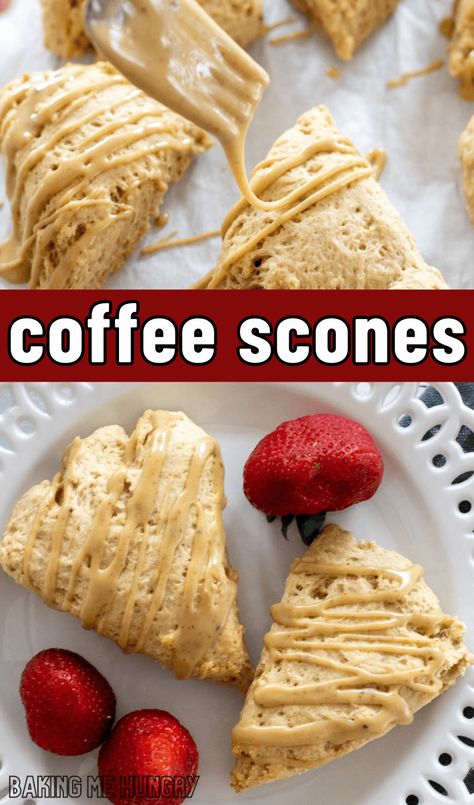 Start the day with the amazing flavor of this Coffee Scones Recipe! It is the perfect pairing for your morning coffee. Easy Morning Tea Recipes, Coffee Scones Recipe, Coffee Biscuits Recipe, Holiday Scones Recipe, Healthy Scones Recipe, Scones Aesthetic, Eggless Scones, Coffee Scones, Sweet Scones Recipe