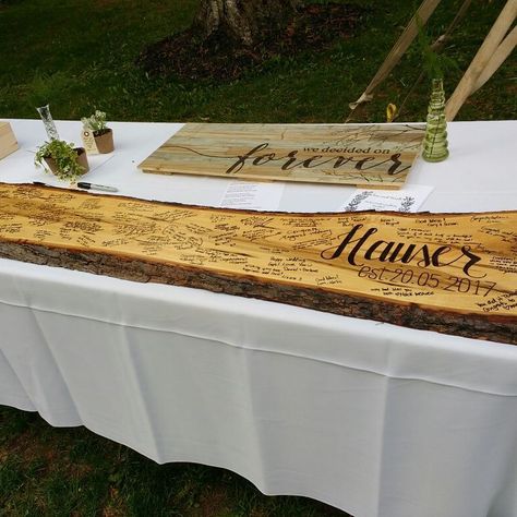 Boho Wedding Guest Sign In Table, Live Edge Wedding Sign, Wood Slabs For Wedding, Wedding Guest Sign In Ideas Creative, Wood Wedding Guest Book Sign, Cabernet Wedding, Guest Book Bench, Burgundy And Grey Wedding, Wedding Bench