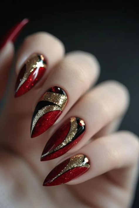 Vintage Nail Art, Hollywood Nails, Red Gel Nails, Retro Nails, Red Nail Art, Red Manicure, Romantic Nails, Vintage Nails, Stylish Nails Designs