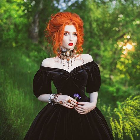 ime travel 🌾⏳ #VintageSummerLilithArdath #vintagestyle #redhead #antique #goth #redhair #1950s #vintage #pinup #ginger #fairy #pastelgoth Ginger Fairy, Gothic Wedding Theme, Goth Prom, Retro Updo, Red H, Victorian Hairstyles, Goth Wedding, Halloween Costume Contest, Goth Beauty