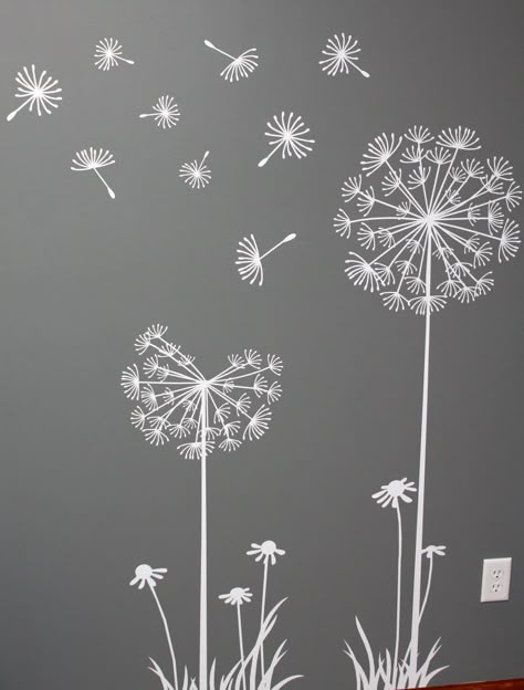 Dandelion+Wall+Stencil Dandelion Art, طابع بريدي, The Dandelion, Dandelion Designs, A Dandelion, Dandelion Seed, Pola Sulam, 자수 디자인, Window Art