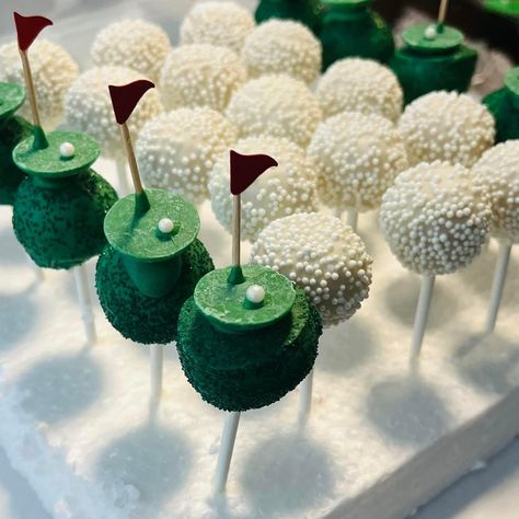 Golf Party Dessert Table, Golf Ball Cake Pops, Tuscan Party, Golf Cake Pops, Golf Course Cake, Golf Ball Cake, Golf Themed Cakes, Golf First Birthday, Golf Theme Party