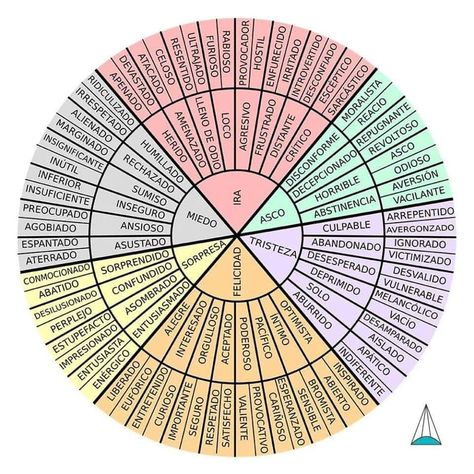 Emotions Wheel, Feelings Wheel, Book Writing Tips, Feelings And Emotions, How To Speak Spanish, Planner Bullet Journal, Psych, Emotional Intelligence, Writing Tips