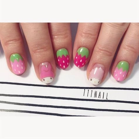 #kawaiinails #nails #nailart #kawaii #nailsofinstagram #nailtech #nailsoftheday #cutenails #handpaintednailart #naildesigns #nailinspo #explorepage #longnails #kedirinailart #nailartmalang #nailartkediri #nailartmadiun #nailartnganjuk #nailarttulungagung #nailartblitar #nailartjombang #nailartpare #acrylicnails #weddingnails #nailartstory #nailartist #blingnails #jingdiannail #kukupalsukediri #salonkukukediri #kukucantikkediri #kedirimall #gelnailartkediri #pressonnails #kawaiinails #shoppgnails Sanrio Nail Art, My Melody Nails, Nails Strawberry, Kawaii Nail Art, Kawaii Strawberry, Spring Illustration, Strawberry Pink, Pretty Nail Designs, Really Cute Nails