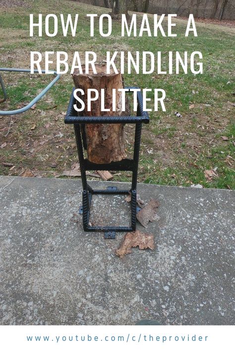 In this video I am building a DIY Kindling Cracker out of Rebar and Scrap Metal. This Kindling Splitter makes the processing of kindling a much safer and quicker process. This is an easy project and is great for beginner DIY'ers. This homemade kindling cracker is the easiest and safest way to make kindling. If you are wondering how to make kindling for your fire, this method is for you! This video is a step by step plan to making your own DIY kindling splitter. Firewood Splitter Diy, Diy Log Splitter How To Build, Wall Mounted Kindling Splitter, Diy Wood Splitter Firewood, Splitting Wood Firewood, Wood Splitter Ideas, Diy Kindling Splitter, Diy Log Splitter, Log Splitter Diy Homemade