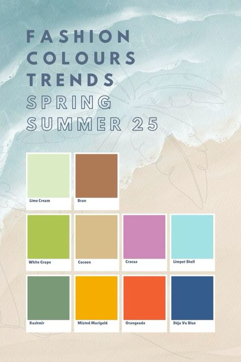 2025 Colour Trends Fashion, Spring 2025 Pantone Colors, Trending Colours Of 2025 Fashion, Trending Colours Of 2025, Spring 2025 Fashion Colours, 2026 Spring Summer Trends, Spring Summer 2025 Color Palette, Pantone Spring 2025, 2025 Fashion Color Trend