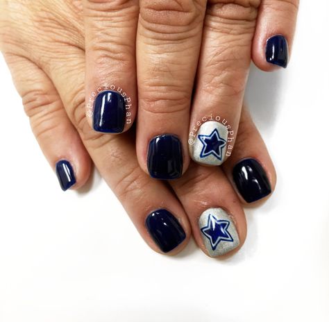 Dallas Cowboys Gel Nails, Dallas Nails Cowboys, Cowboys Nails Design, Football Season Nails, Dallas Cowboy Nails, Dallas Cowboys Nail Designs, Cowboys Nails, Dallas Cowboys Nails, Nfl Nails