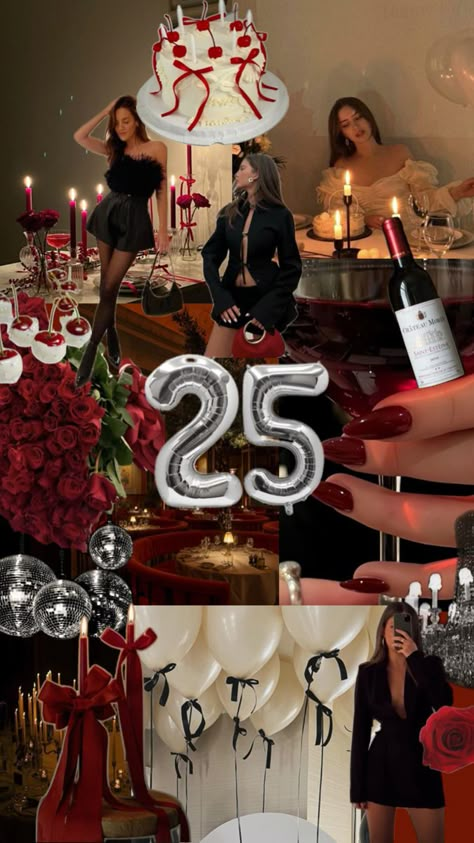 Ig:emyliduran 21st Birthday Themes, 30th Birthday Themes, 17th Birthday Ideas, 25th Birthday Parties, Scorpio Birthday, Red Birthday, 32 Birthday, 21st Birthday Decorations, 28th Birthday