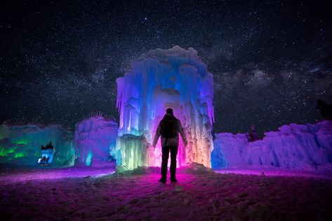 Cripple Creek Ice Castle | Visit Cripple Creek Ice Castles New Hampshire, Cave Castle, Castle Plans, Edmonton Canada, Ice Castle, Ice Palace, Cripple Creek, Canada Trip, Ice Castles