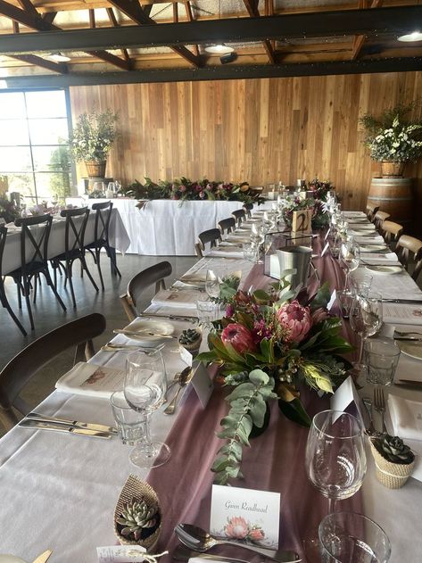 Native floral arrangements. Wedding - Yarra Ranges, Melbourne Signing Table Wedding, Wedding Table Decorations, Table Signs, Welcome Sign, Wedding Table, Nativity, Wedding Styles, Floral Arrangements, Table Decorations