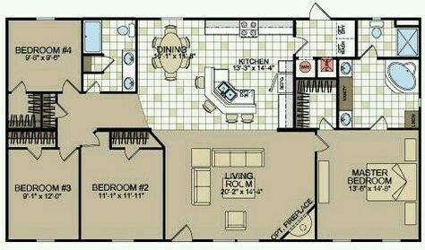 . Double Wide Layout Floor Plans, 5 Bedroom Double Wide Floor Plans, Double Wide Layout, Double Wide Trailer Floor Plans, Double Wide Mobile Home Floor Plans, Double Wide Floor Plans, Double Wide Trailer, Bloxburg Layout, Double Wide Home