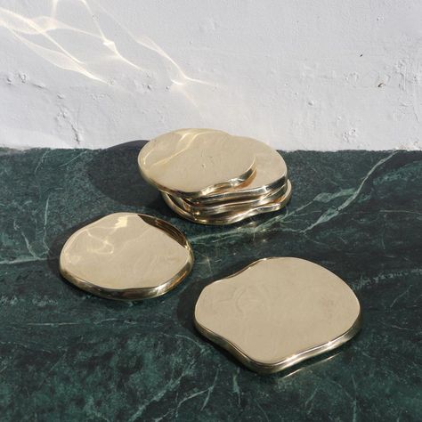 Metal Coasters, Pinterest Room, Minimal House, House Essentials, Unique Coasters, Buy List, Wedding Aesthetic, House Inspo, Dinner Table