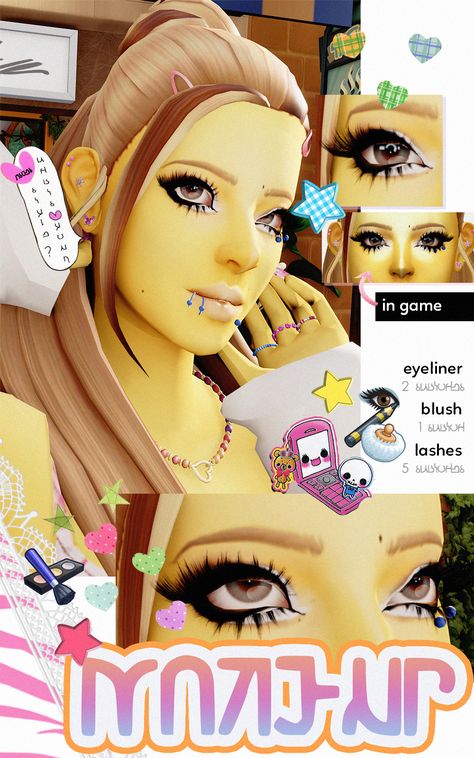 Sims 4 Anime Makeup, Sims 4 Gyaru Cc Maxis Match, Makeup Mods Sims 4, Sims 4 Gyaru Cc Hair, Sims 4 Mods Anime, Sims 4 Douyin Makeup Cc, Gyaru Makeup Sims 4 Cc, Sims 4 Cc Full Face Makeup, Sims 4 Gyaru Clothes