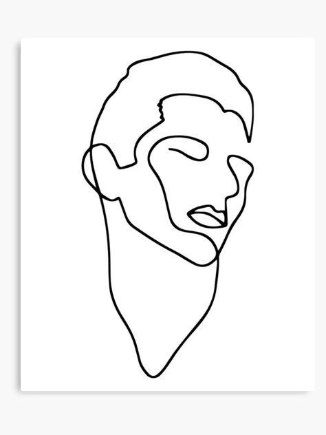 New York Male Fashion, Male Line Drawing, Male Lip Drawing, Male Line Art, Line Face Art, Male Fashion Model, One Line Face, Male Face Drawing, Continuous Line Art