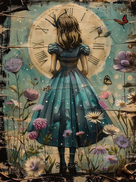 Surrealism Alice In Wonderland, Alice In The Wonderland Aesthetic, Dark Alice In Wonderland Art, Alice In Wonderland Oc, Alice In Wonderland Painting, Alice In Wonderland Wallpaper, Wonderland Painting, Alice In Wonderland Fanart, Greek Goddess Art