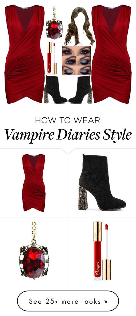 "#1233 Dangerous Red" by arasshjit on Polyvore featuring Boohoo, Sophia Webster and BÃ©same Vampire Diaries Fashion, Character Wardrobe, Bonnie Bennett, Sophia Webster, Pretty Dress, Fashion Board, Other Outfits, Inspired Outfits, Teen Fashion Outfits