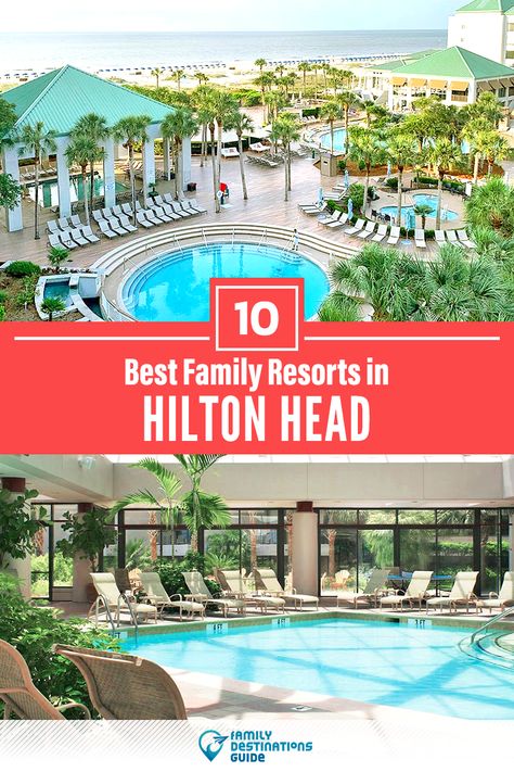 Want ideas for a family vacation to Hilton Head? We’re FamilyDestinationsGuide, and we’re here to help: Discover Hilton Head’s best resorts for families - so you get memories that last a lifetime! #hiltonhead #hiltonheadvacation #hiltonheadwithkids #familyvacation Best Hilton Resorts, Hilton Head Family Vacation, Hilton Head With Kids, Myrtle Beach Family Vacation, Hilton Fort Lauderdale Beach Resort, Disney Hilton Head Resort, Hilton Head Beach, Tennessee Waterfalls, Resorts For Kids