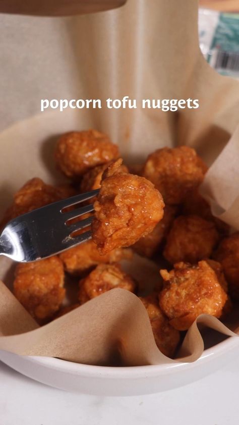 Popcorn Tofu, Tofu Nuggets, Nuggets Recipe, Air Frying, Frying, Click The Link, Popcorn, Link In Bio, Canning