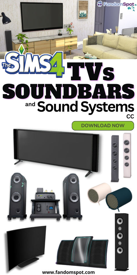 Sims 4 Television, Sims 4 Television Cc, Sims 4 Tv Cc, Sims 4 Cc Best, Tv Sound System, Cc Makeup, Girl Gamer, Cc Furniture, Sims 4 Cc Makeup