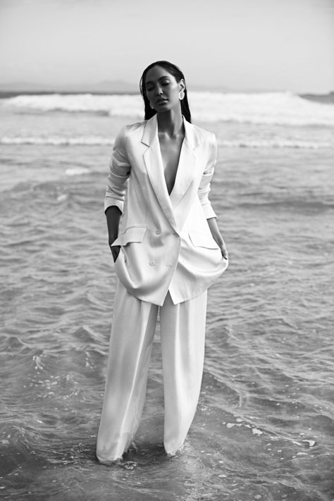 Beach Fashion Photography, Beach Fashion Shoot, Beach Fashion Editorial, Beach Editorial, Beach Suit, White Suit, Beach Photography Poses, Beach Shoot, The Lane