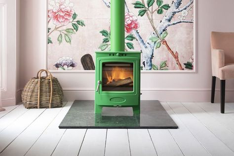 Gas Stove Fireplace Freestanding, Painted Wood Burning Stove, Wood Fire Stove, Contemporary Wood Burning Stoves, Gas Stove Fireplace, Stove Paint, Wood Burning Stoves Living Room, Modern Stoves, Studio Workspace