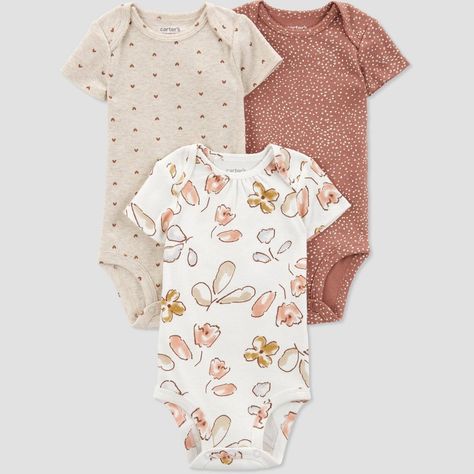 Stock up on baby essentials with this 3-pack set of short-sleeve bodysuits from Carter’s Just One You. Adorable, assorted prints mean endless styling for days on the go plus made with 100% cotton your baby is comfortable all day. Wear one and toss the other in the diaper bag for easy changes when your days are busy. This 3-pack short-sleeve bodysuit set is Standard 100 by OEKO-TEX, so it's certified clean for your little one. 2024 Resolutions, Baby Esther, Baby Clothes Onesies, Christian Outfits, Baby Girl Clothes Newborn, Woman Costumes, Baby Clothes Newborn, One Piece Clothing, Baby Advice