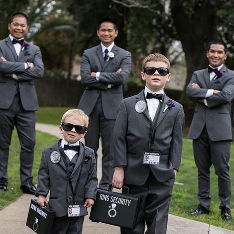 Ring Security Ring Bearer Outfit, Wedding Ring Security Boys, Ring Bearer Alternative Ideas, Multiple Ring Bearer Ideas, Ring Barrier Ideas, Ring Bearer Briefcase, Ring Security Ring Bearer, Security Ring Bearer, Ring Bearer Ideas