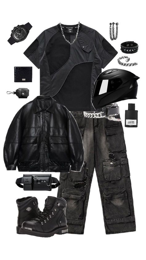 ★☆　　🪦　　 OUTFITS FOR INSPO ？⠀⠀ ⠀〉〉⠀⠀⠀　 F4M ！ 　 ⠀⠀⠀⠀⠀⠀⠀⠀⠀⠀⠀⠀⠀⠀⠀⠀⠀⠀⠀⠀⠀⠀⠀⠀⠀⠀⠀�⠀⠀⠀ #y2k #y2kfashion #streetwear #fitinspo #outfits ⠀⠀ gender neutral fits ⠀⠀ tomboy fit ⠀⠀ men's fit ⠀⠀ women's fit ⠀⠀ all black fit ⠀⠀ outfits for inspo ⠀⠀ daily fit inspo ⠀⠀fit check ⠀⠀ y2k fits ⠀⠀ y2k streetwear ⠀⠀ biker fit 2000s Streetwear Fashion, Biker Outfits For Women, Biker Outfit Men, Y2k Fashion Black, Outfits Gender Neutral, All Black Fits, Teen Fashion Outfits Winter, Neutral Fits, Fits Y2k