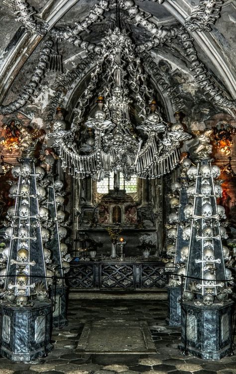 Weather Witch, Sedlec Ossuary, Gothic Dresses, Bone Art, Gothic Architecture, The Bone, Heart Soul, Abandoned Places, Prague