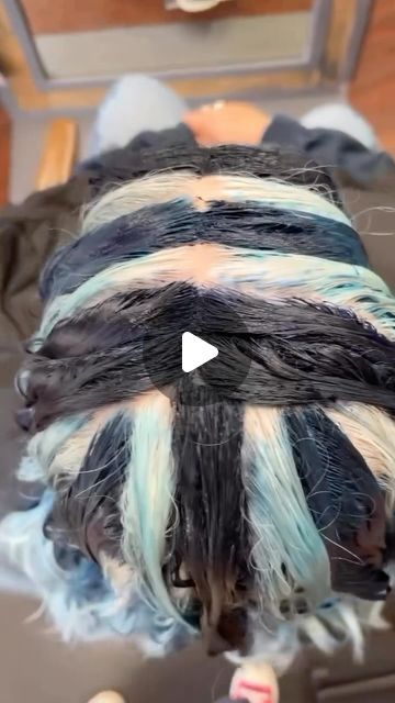 Hair Color Clique on Instagram: "BLUE Sky 💙🩵💙
By @hairdid_bycourt" Dark Blue Hair Highlights For Black Hair, Blue Black Balayage, Dark Blue Balayage Hair, Dark Brown Hair With Blue Highlights, Teal Highlights In Brown Hair, Navy Hair Color, Blue And Blonde Hair, Blue Hair Highlights, Light Blue Hair