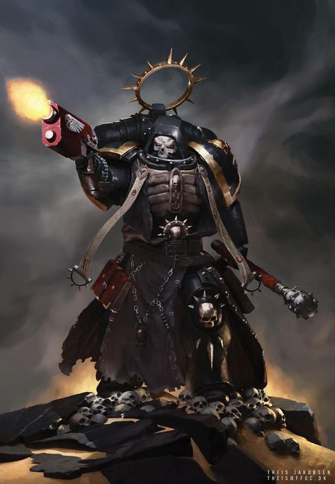 Thunder Warrior, Space Marine Chaplain, Eldar 40k, Space Marine Art, Warhammer 40k Memes, 40k Art, Adeptus Astartes, Warhammer 40k Art, Game Workshop