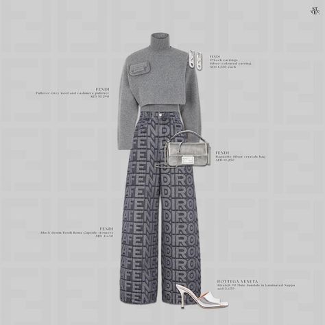 Fendi Dress Outfit, Fendi Pants, Luxurious Clothes, Fendi Sweater, Styling Services, Fendi Dress, Brooklyn Baby, Virtual Fashion, Stylish Outfit