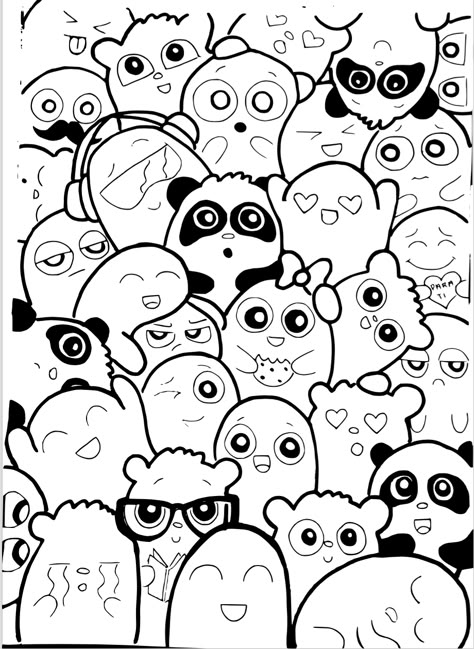 Template Doodle / Caricatura Doodles Kawaii, Doddle Art, Arte Doodle, Graffiti Doodles, Doodle Art Journals, Doodle Art Drawing, Doodle Inspiration, Doodle Coloring, Easy Doodle Art