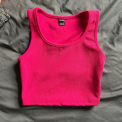 Hot Pink Crop Top, Never Worn Before, Bought Brand New, Size Xxs, Great For Working Out Or A Going Out Top, Very Soft And Light Material, Will Be Freshly Washed The Day Before Shipping And Will Be Shipped The Day After Purchase. Hot Pink Crop Top, Dream Tops, Cherry Jam, Sock Outfits, Pink Crop Top, Cute Crop Tops, The Day After, Shein Tops, Dark Pink