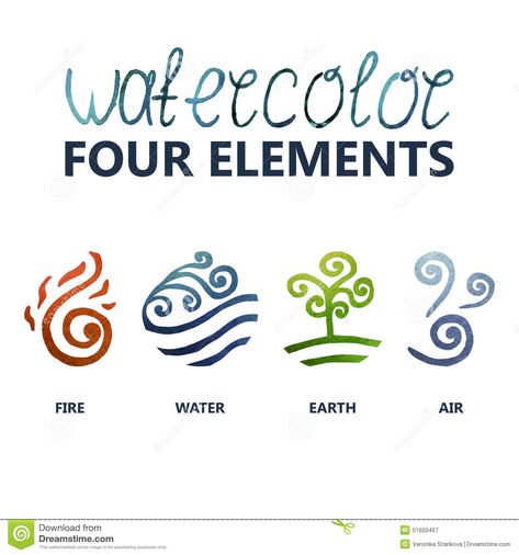 Illustration about Four elements watercolor (Fire, Water, Earth, Air). Illustration of design, background, icon - 51650467 Four Elements Tattoo, Earth Element Symbol, Water Symbols, Symbols Tattoos, Air Symbol, Element Tattoo, Earth Symbols, Water Symbol, Air Tattoo